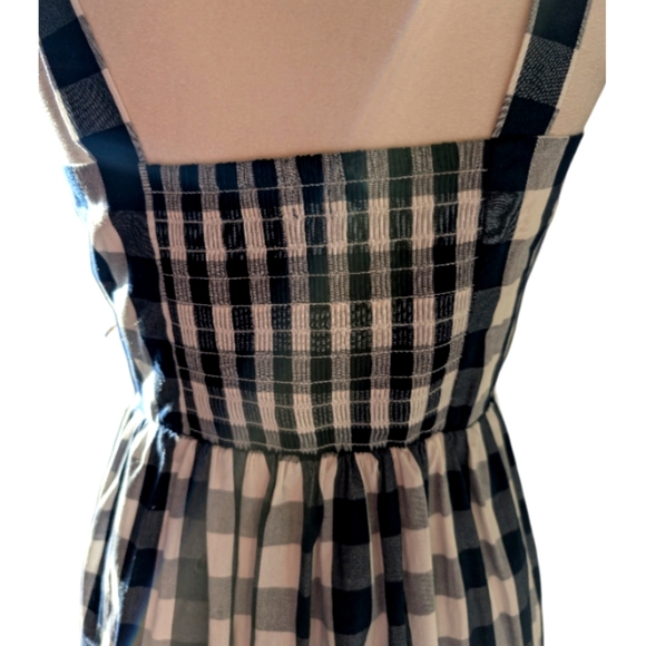 J. Crew Navy Gingham Maxi Dress XS Sundress Smocked Back - Picture 13 of 15